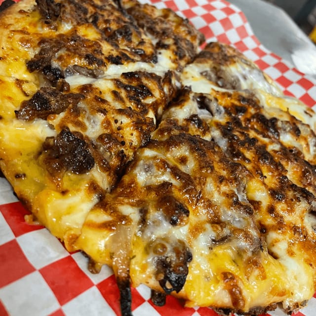 Philly Cheese Steak Pizza.