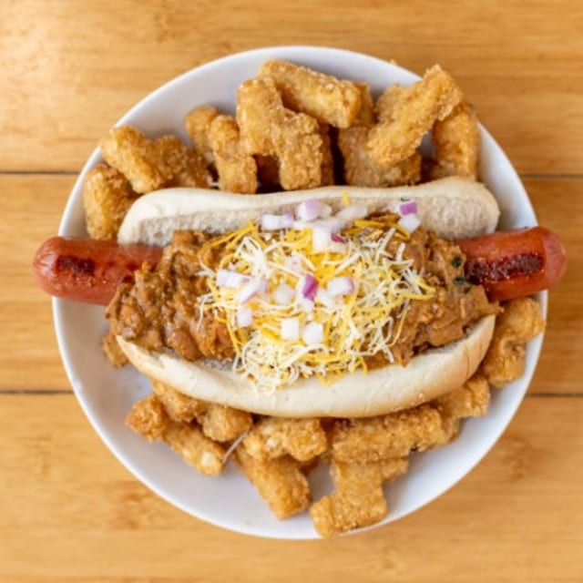 Jumbo Chili Cheese Dog.